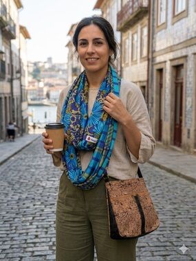 Vanya Mixed Print Infinity Scarf – Boho Floral & Plaid 100% Rayon Loop Wrap